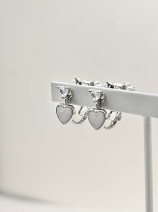 Crystal Heart Drop Earring F11