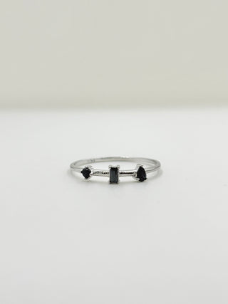 Triple Black Stone Ring B19