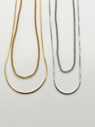Simple Double Chain Necklace D35