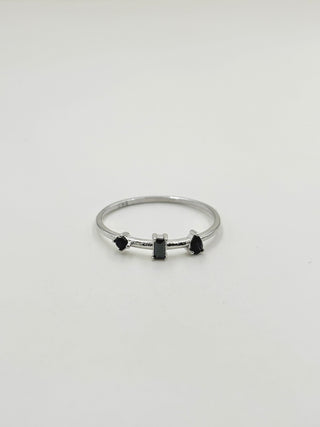 Triple Black Stone Ring B19